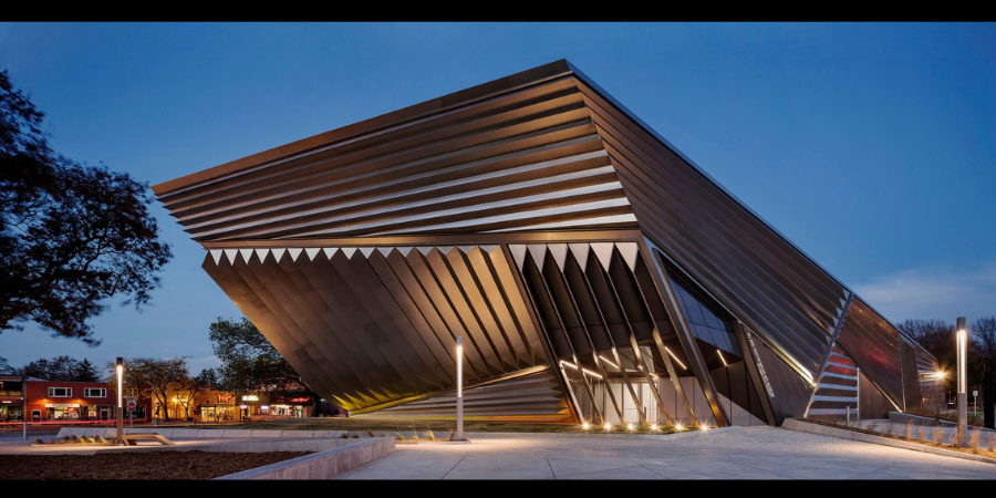 A photo of a modern art building.