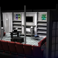 Scenic design of a living room