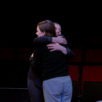 Two women hugging