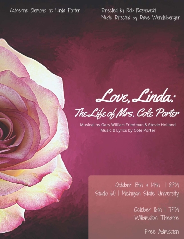 Rose Graphic with Love Linda in text