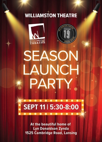 Spotlights on the text Season Launch Party